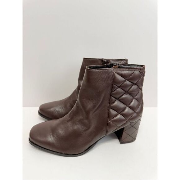 Seychelles Boots Size 9 Brown Leather Block Heel Ankle Booties - Picture 9 of 11
